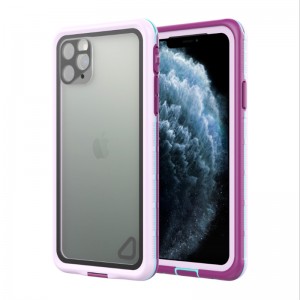 iphone 11 waterdicht geval met lanyard life case leven iphone 11 waterdicht (paars) met transparante rugdekking