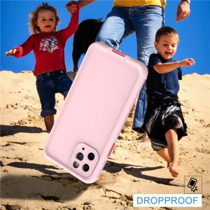 Apple iphone 11 voor waterdichte 100 waterdichte telefoon geval iphone 11 voor waterdichte puch (roze) met vaste kleur rug cover