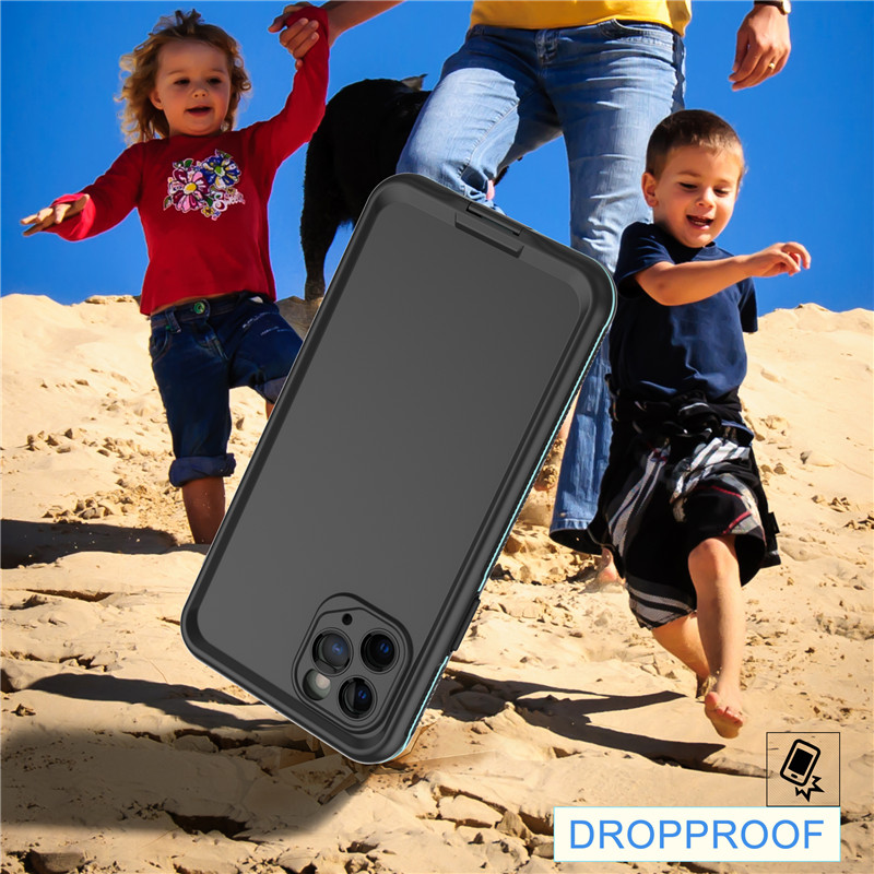 Waterdichte mobiele telefoon accessoires waterbestendig tasje voor onderwater tas voor iPhone 11 pro (blauw) met effen kleur achterkant