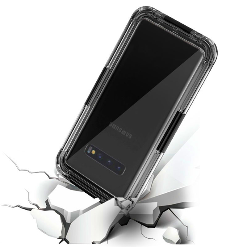 Waterdichte telefoonhouderhouder plastic behuizing waterdichte zwemceltelefoonhoes voor Samsung S10 (zwart)