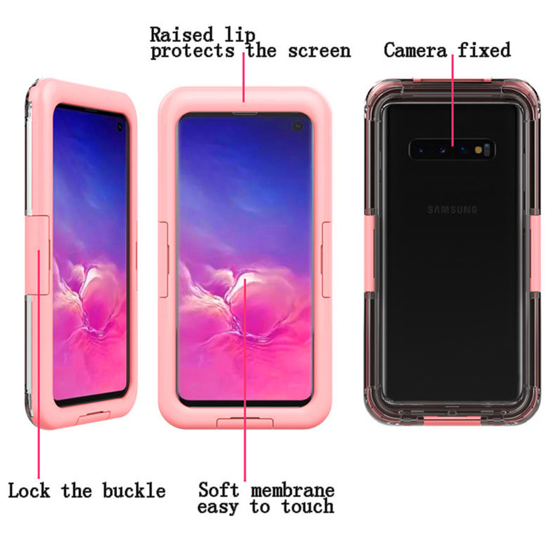 Nieuwe goedkope waterdichte telefoonhoes voor Samsung S10 (roze)