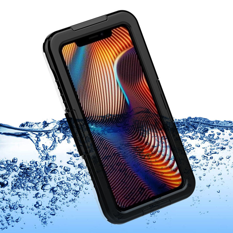 De beste waterdichte zaak appelwaterdichte zaak waterdichte case zak voor iphone XR (Black)