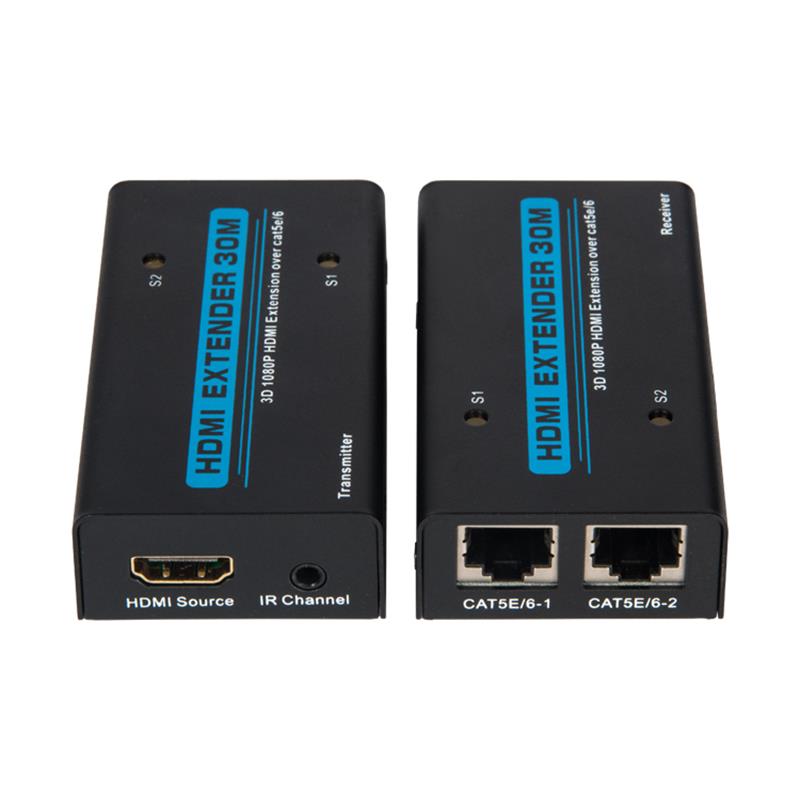 V1.3 HDMI-extender 30 m via Dual cat5e / 6-kabel Ondersteuning Full HD 1080P