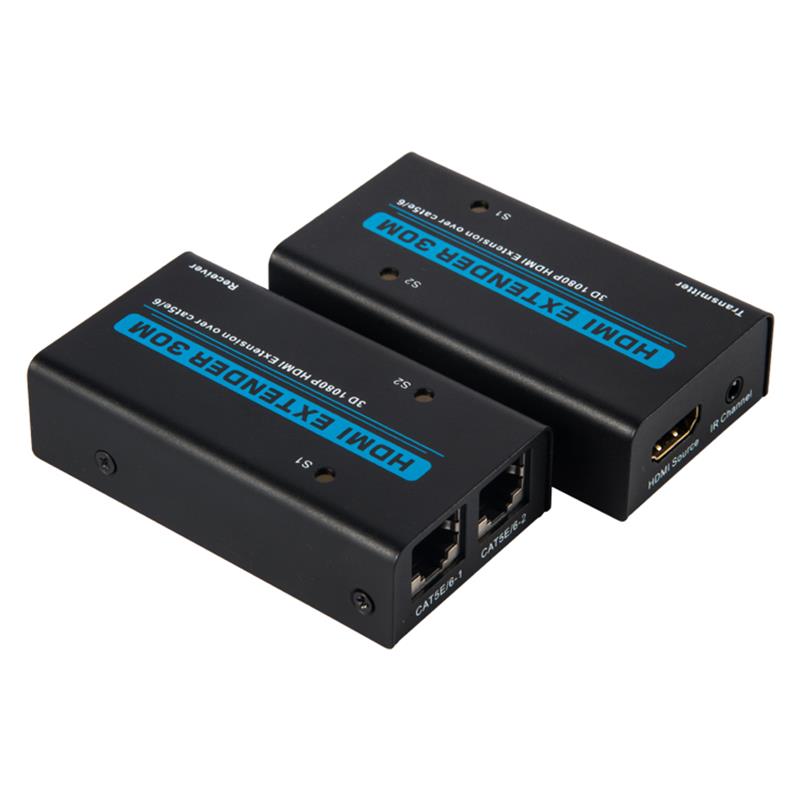 V1.3 HDMI-extender 30 m via Dual cat5e / 6-kabel Ondersteuning Full HD 1080P