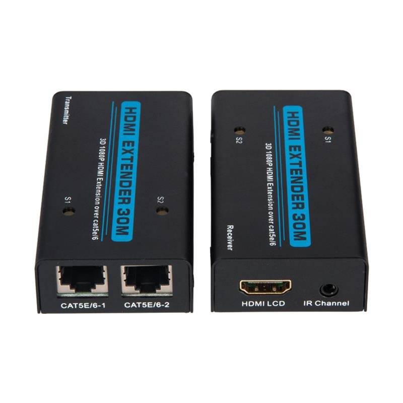 V1.3 HDMI-extender 30 m via Dual cat5e / 6-kabel Ondersteuning Full HD 1080P