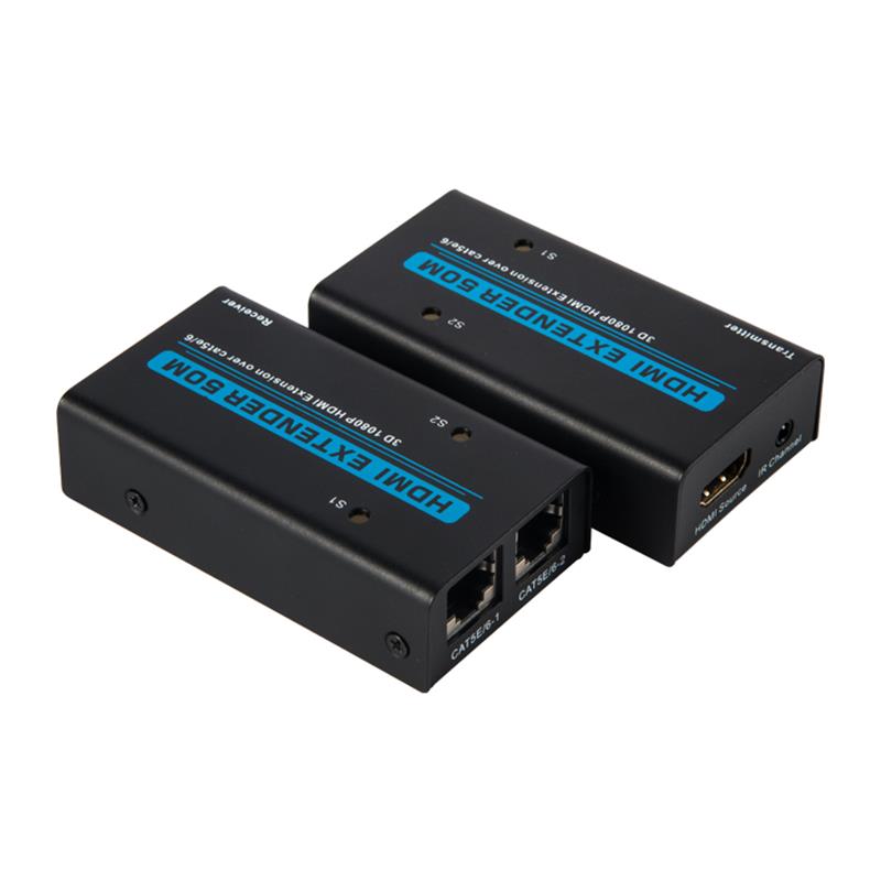 V1.3 HDMI-extender 50 m via Dual cat5e / 6-kabel Ondersteuning Full HD 1080P