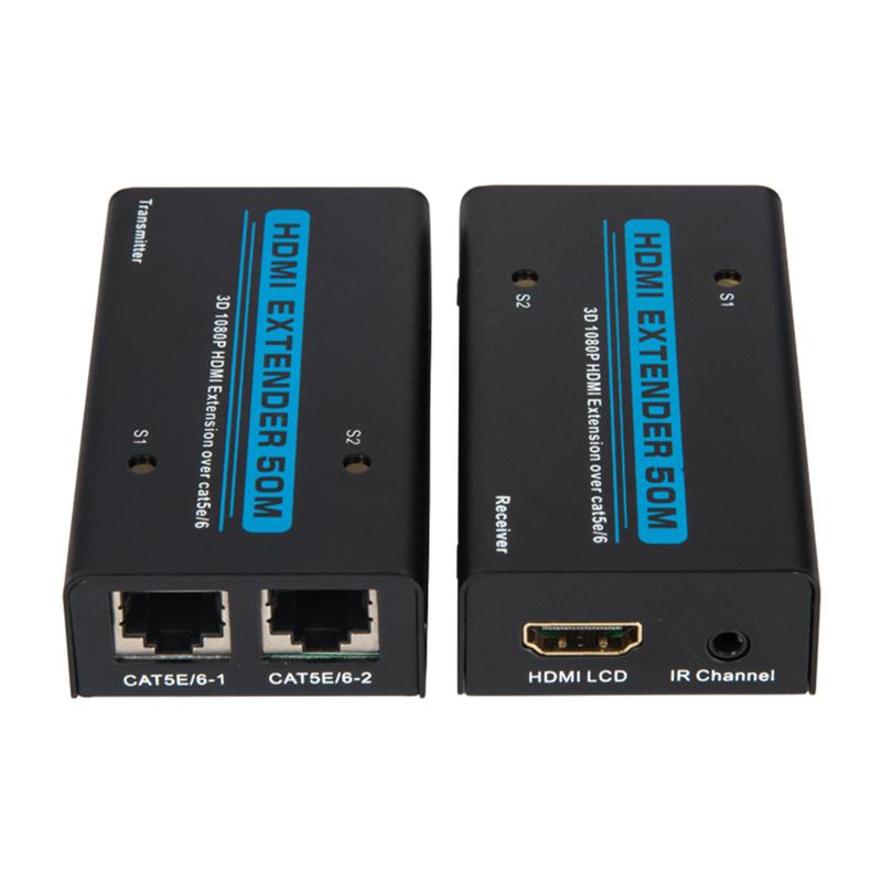 V1.3 HDMI-extender 50 m via Dual cat5e / 6-kabel Ondersteuning Full HD 1080P