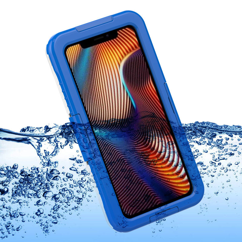 Waterdicht pack voor iPhone water schok stofdicht beste waterdichte case voor iPhone XR (blauw)