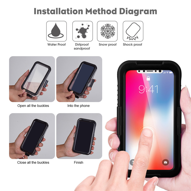 Waterdichte hoes mobiele telefoon iPhone XS waterdichte hoes goedkope schokbestendige iPhone hoes (zwart)