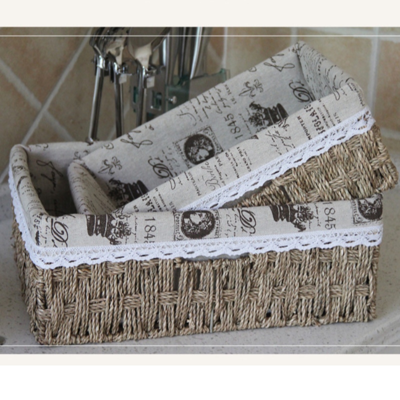Zeegras Stroage Basket met Lined