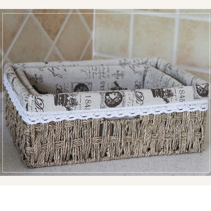 Zeegras Stroage Basket met Lined