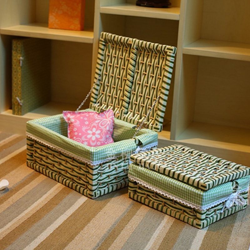 Lined Storage Basket met Lid