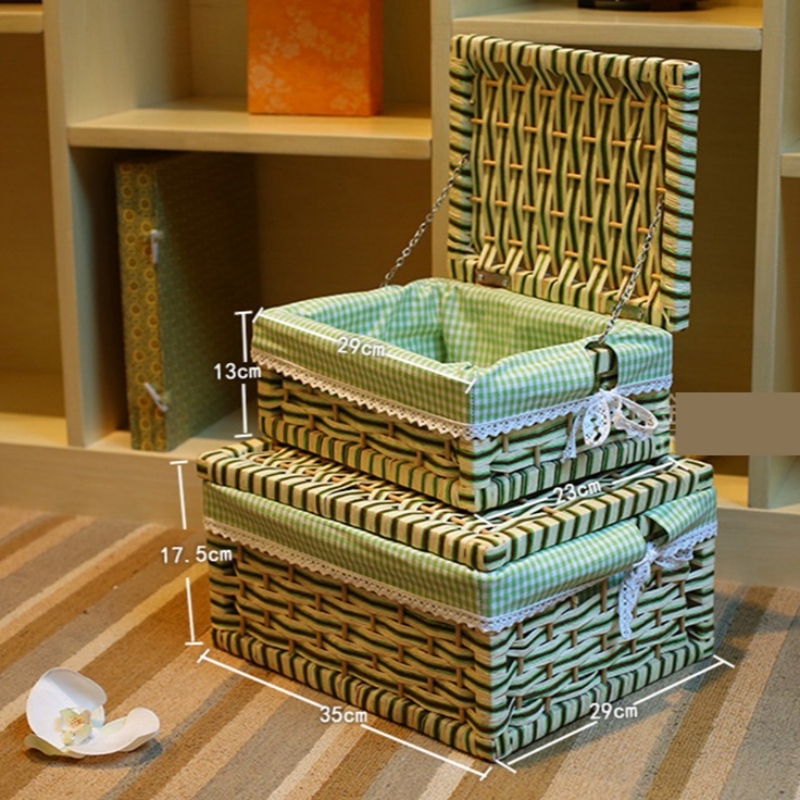 Lined Storage Basket met Lid