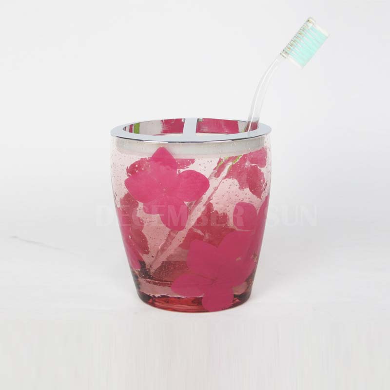 Set van 6 glazen badkameraccessoires