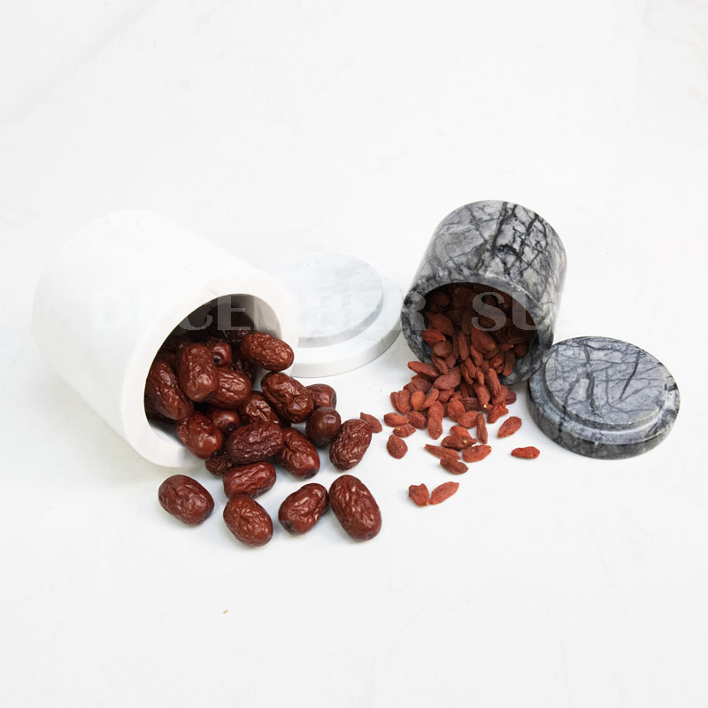 Marmeren pot met deksel keukengerei huishoudelijke artikelen