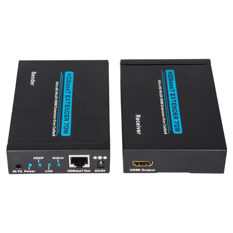 V1.4 4K HDBaseT HDMI Extender 70m over single cat5e/6 kabel 35m@4Kx2K/30Hz,70m@1080P/60Hz