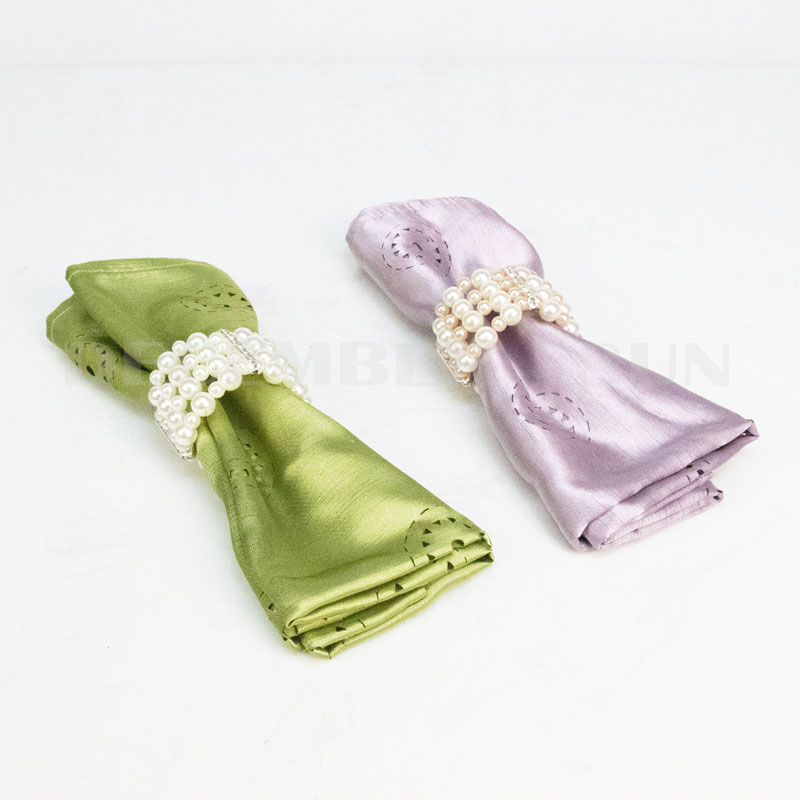 Groothandel mooie glans parel servetring