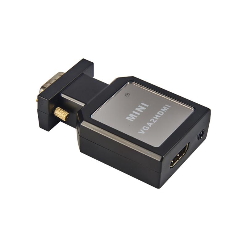 Metalen behuizing MINI-formaat VGA + 3,5 mm audio naar HDMI-converter