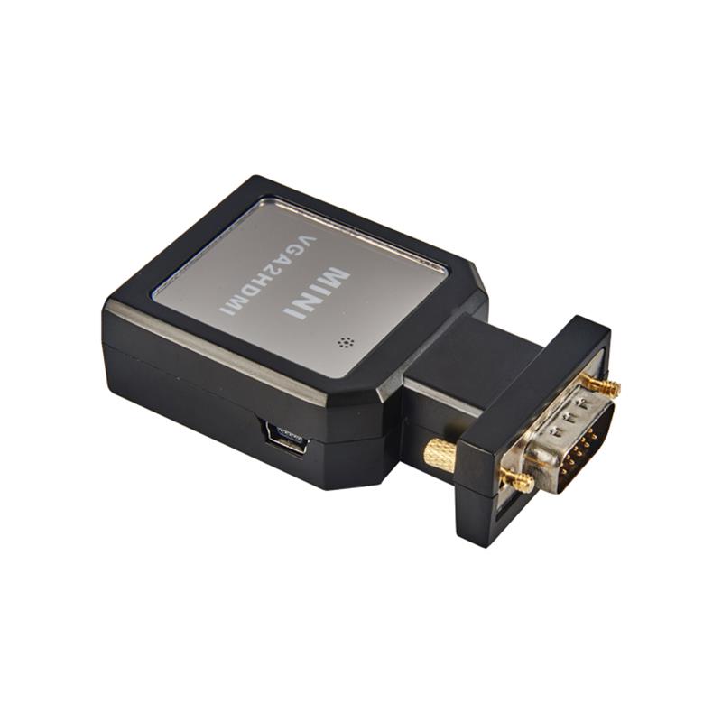 Metalen behuizing MINI-formaat VGA + 3,5 mm audio naar HDMI-converter