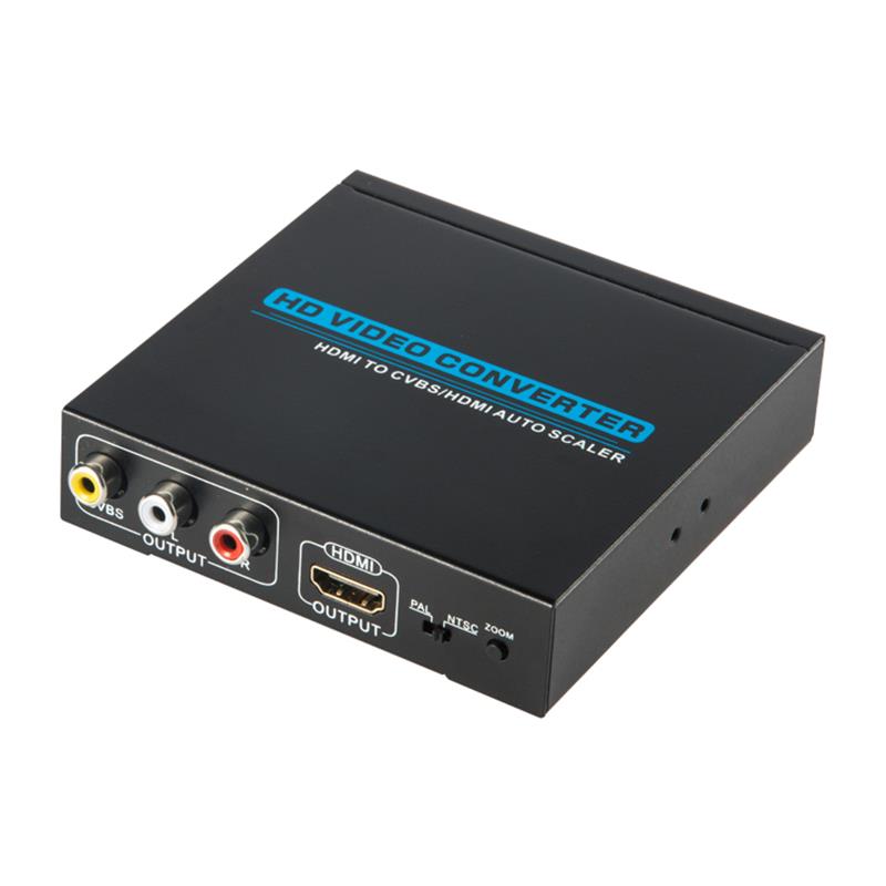 HDMI NAAR CVBS / AV + HDMI CONVERTER Auto Scaler 1080P