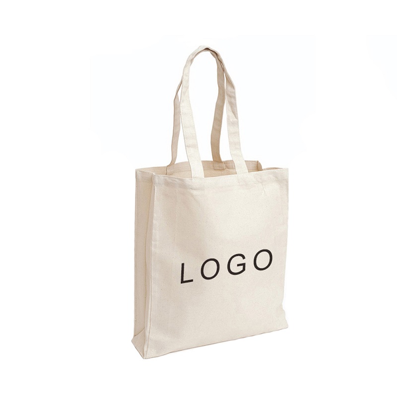 SG61 Bedrukte organische calico katoenen canvas draagtas Boekentassen Custom logo promotionele tassen met logo