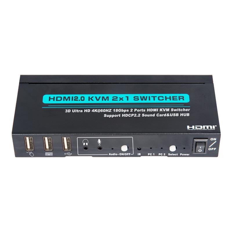 V2.0 HDMI KVM 2x1 Switcher Ondersteuning 3D Ultra HD 4Kx2K / 60Hz