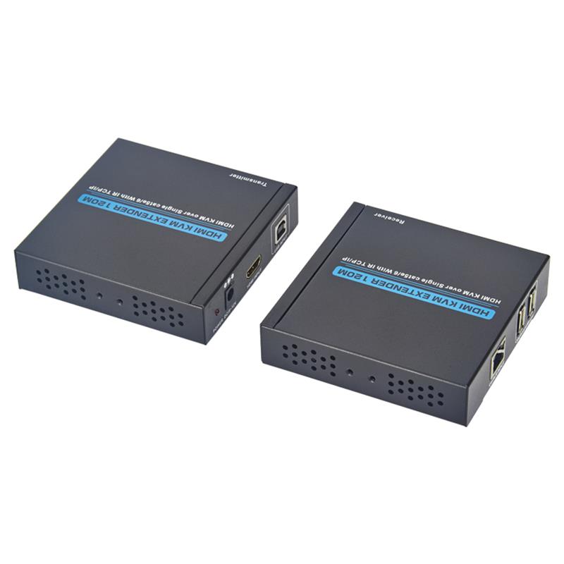 HDMI KVM-extender 100 m via enkele cat5e / 6 Ondersteuning voor Full HD 1080P TCP / IP