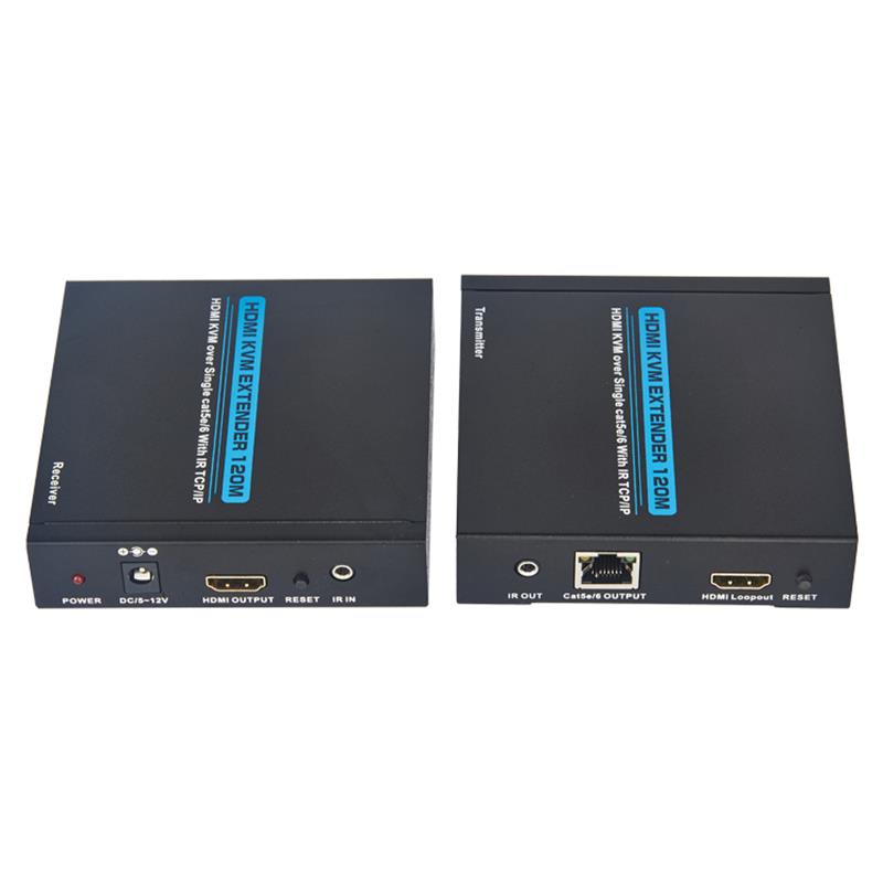 HDMI KVM-extender 100 m via enkele cat5e / 6 Ondersteuning voor Full HD 1080P TCP / IP