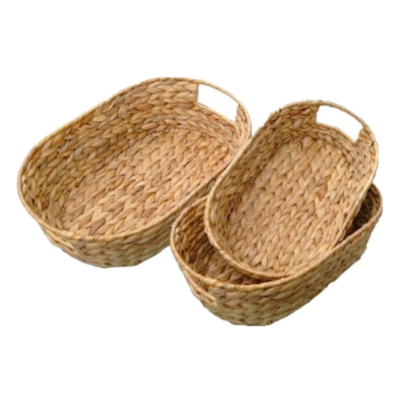 Set van 2 Oval Water Hyacinth Basket
