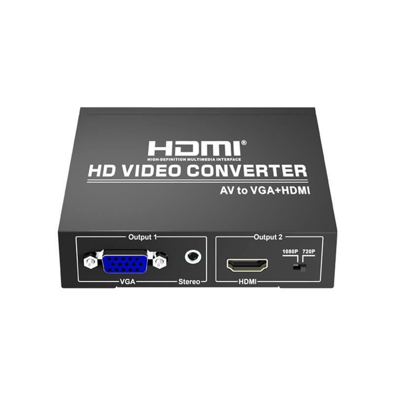 AV naar VGA + HDMI Converter Up Scaler 720P / 1080P