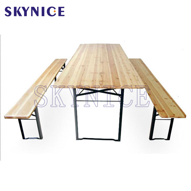 Hot Sale Picnic Wood Bier Table Sets