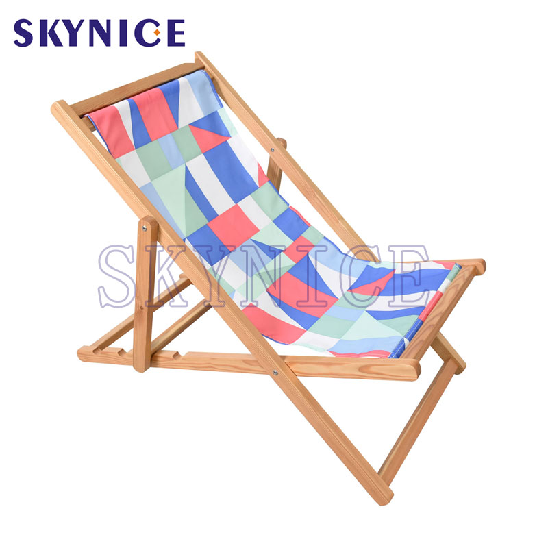 Binnendeur Foldable Wooden Beach Longue Deck Stoel