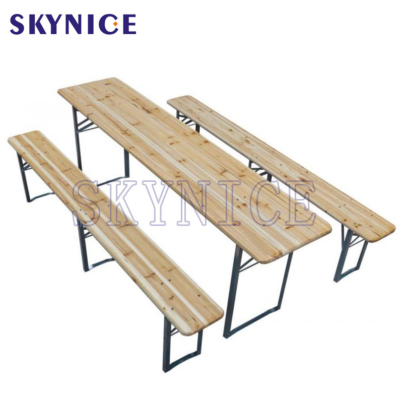 Popular Weather Resistent Garden Foldable Wooden Bier Table Set