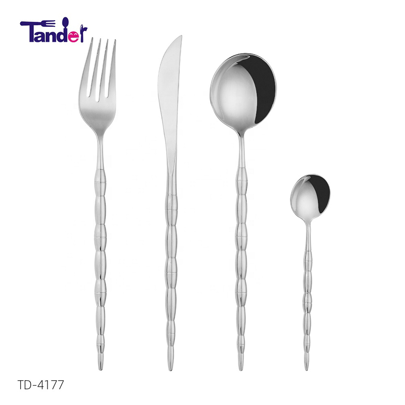 tander nieuwe Europese stijl roestvrij staal huisgoederen platte metalen inox bestek set