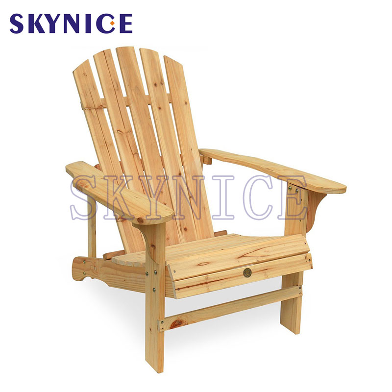 Natuurlijke kleur Outdoor Beach Hout Adirondack Stoel