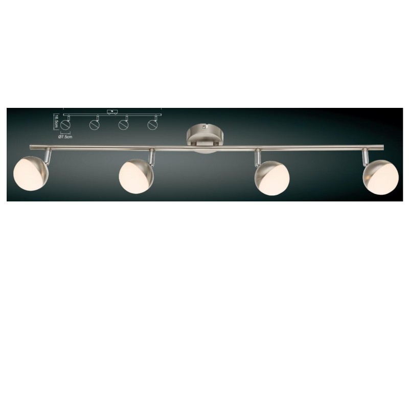 Hoogspannings LED-spot light-4, met halfbol kunststof kap