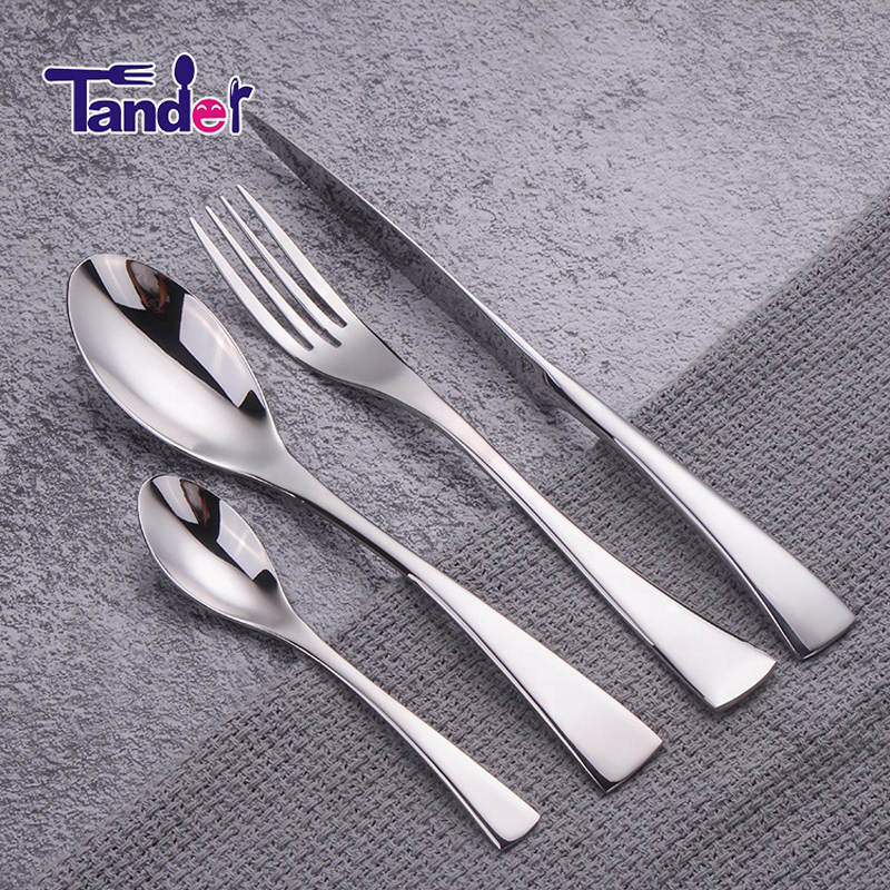 Europese stijl 4 pc spiegelpoets bruiloft roestvrij staal moderne flatware