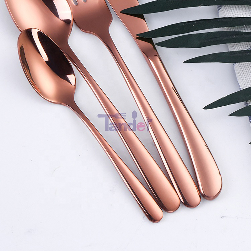elegant design inox flatware in voorraad roestvrij staal gouden bestek