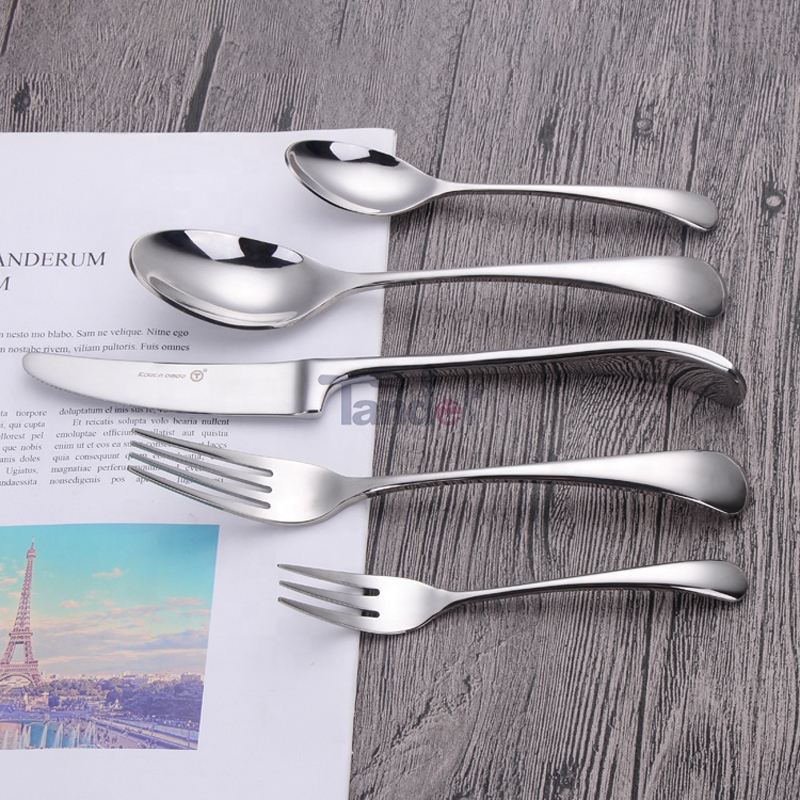 Curved Design Stainless Steel Kitchen Restaurant Party Tablets Cutlery 24PCS Set