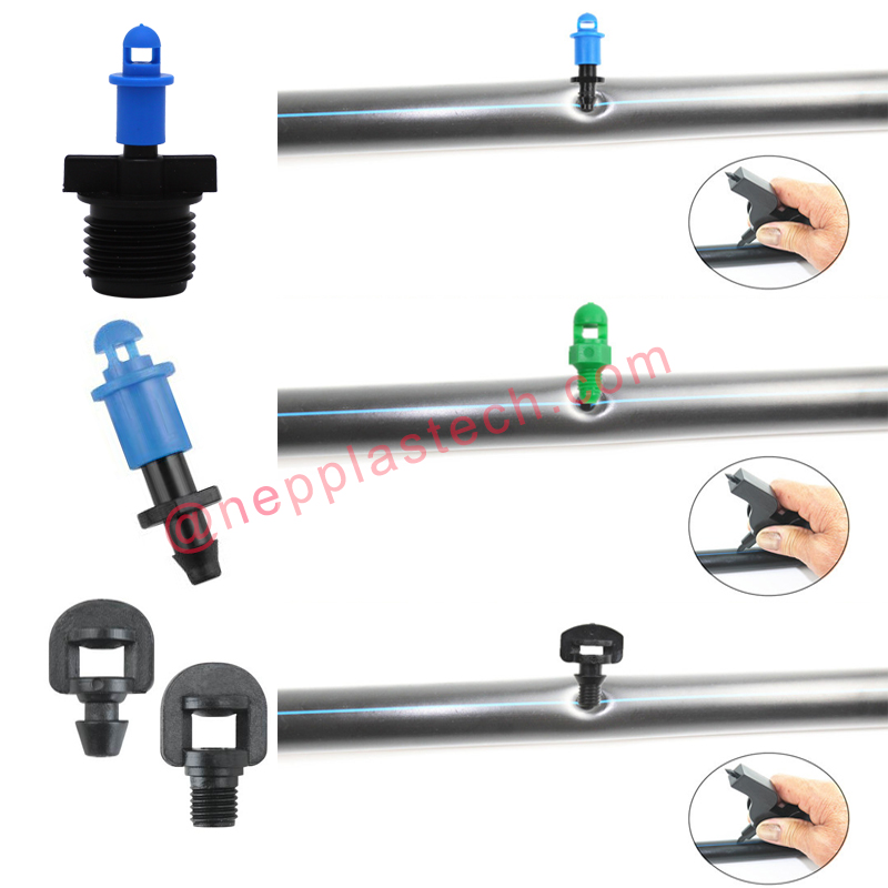 mini inline nevelsproeiers voor boomgaard fruitboom micro-irrigatiesysteem refractieve vernevelaars