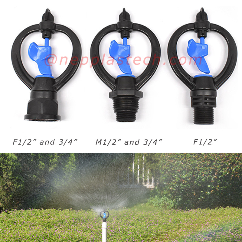 landbouw spray irrigatie apparatuur 1\/2 inch roterende sproeiers kwekerij struik drenken middellange afstand turbine sproeiers