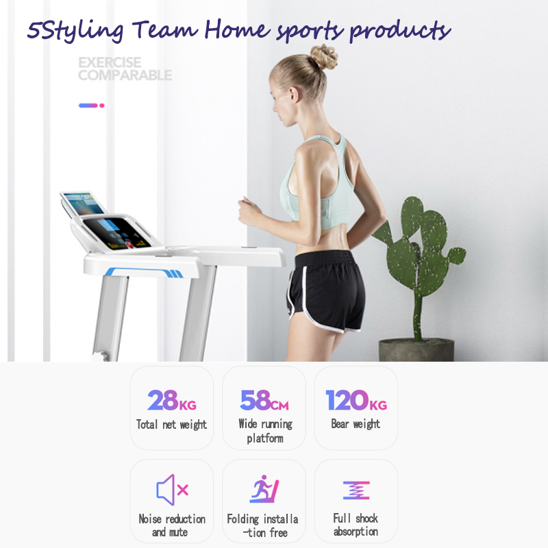 Grensoverschrijdende hete nieuwe loopband binnenlandse en buitenlandse handel intelligente loopmachine opvouwbare indoor multifunctionele fitnessapparatuur