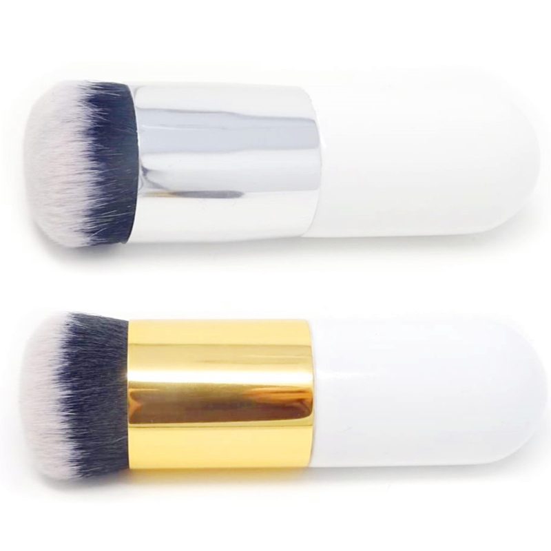 BELUXUR 2PCS Portable Big Round Head Make-up Brush Beauty Cosmetic Brush Foundation Brush Blush Brush Face Powder Brush BB Cream Bruin voor dagelijks gebruik of reizen