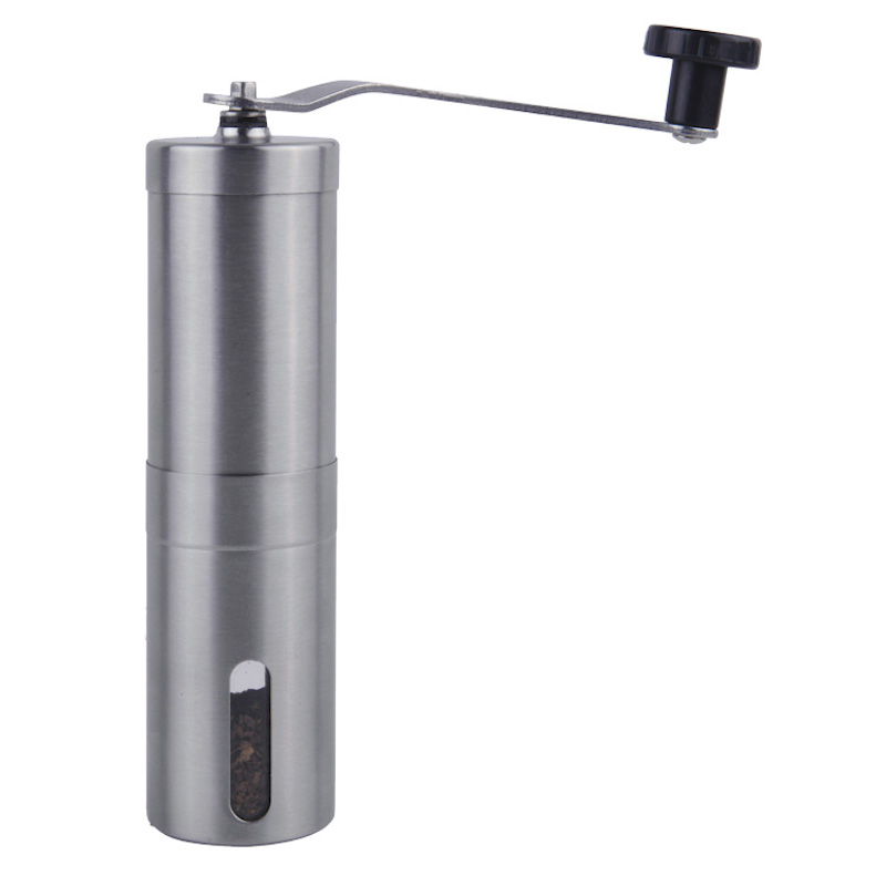 Roestvrij staal Draadloze Draagbare Handmatige koffie Grinder Conical Burr Hand Coffee Bean Grinder met Measuring Brush Spoon