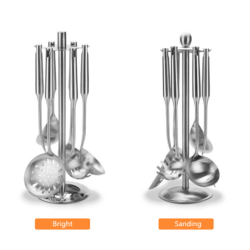 Keuken Rotary Rack Shovel Hanger Roestvrijstalen houder Roterende opbergplank Kookgereedschap Organizer