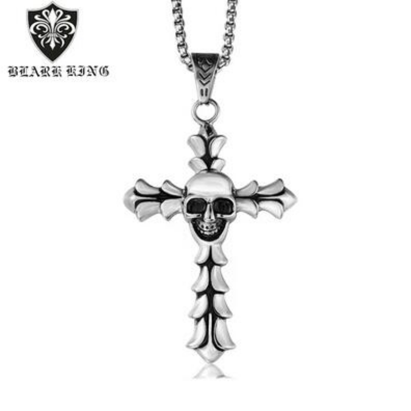 Europese en Amerikaanse accessoires groothandel Europese en Amerikaanse retrogotische mannen's Stainkless Steel Skull Pendant Fashion Cross Skull Pendant