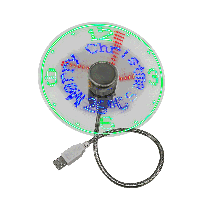 Mini USB-ventilator met Led Clock Gift Fan (DS02)