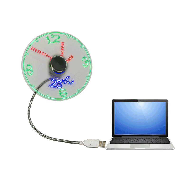 Mini USB-ventilator met Led Clock Gift Fan (DS02)