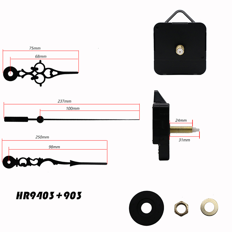 Plastic hanger 31MM stappenklok machine met HR9403 uurhanden