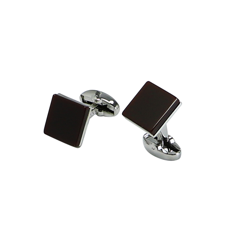 Brwon Onyx Square Eenvoudige Shirts Cuff Links